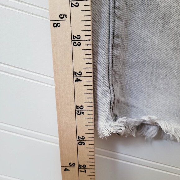 Loft Jeans Light Gray30/10 Curvy Straight Crop Raw Hems Mineral Wash Dyed - Picture 3 of 13